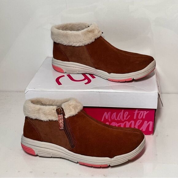 Ryka Water-Repellent Suede Faux Fur Anchorage Mid Ankle Boots - Picture 3 of 7